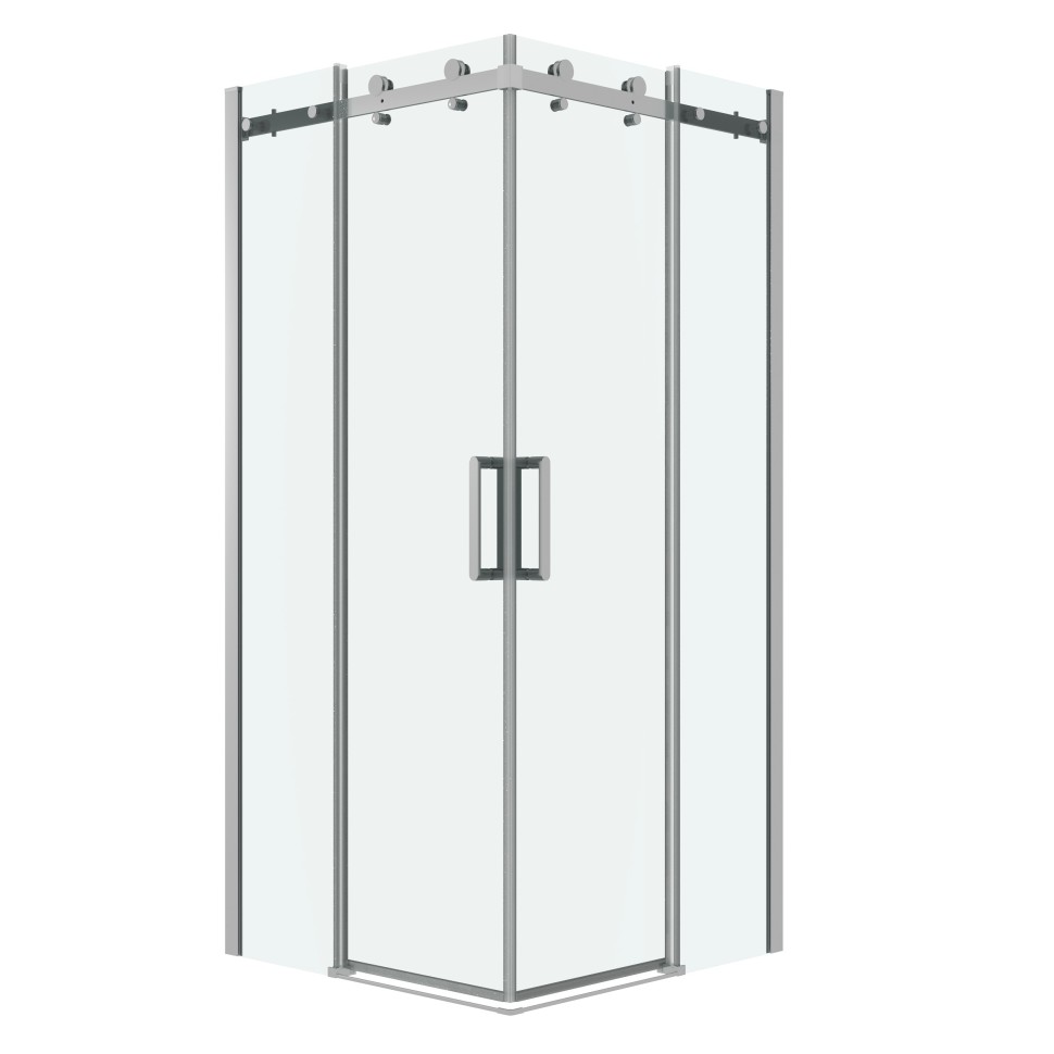 Душевое ограждение Grossman Classic 300.K33.04.1010.10.00 (100х100х195) квадрат,раздвижная,хром,стекло прозрачное, 2 места