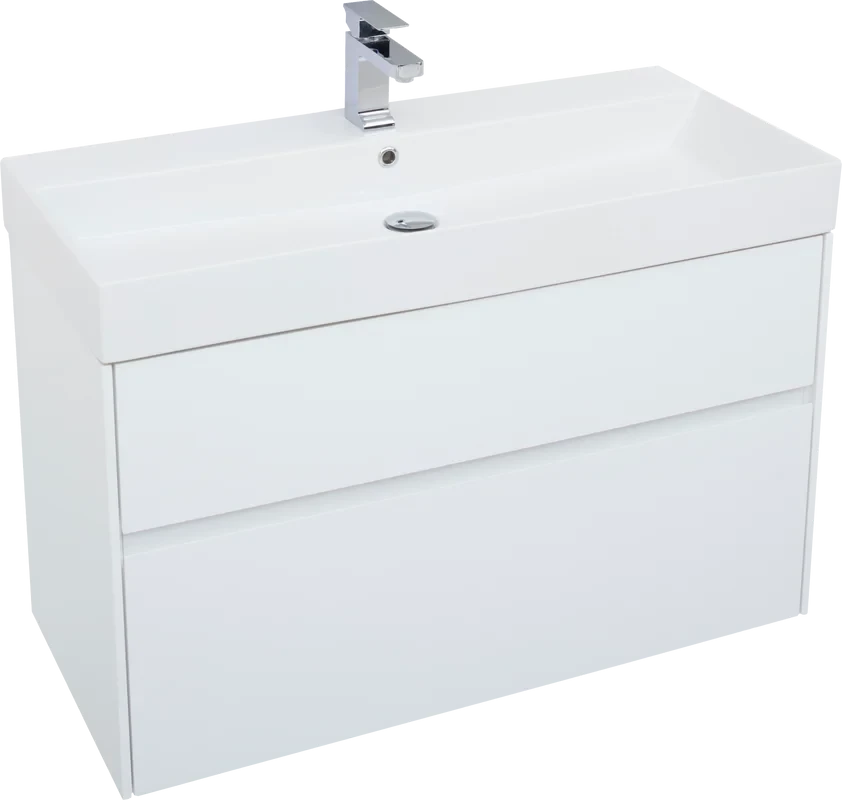 Тумба с раковиной Aquanet Бруклин 100 белый