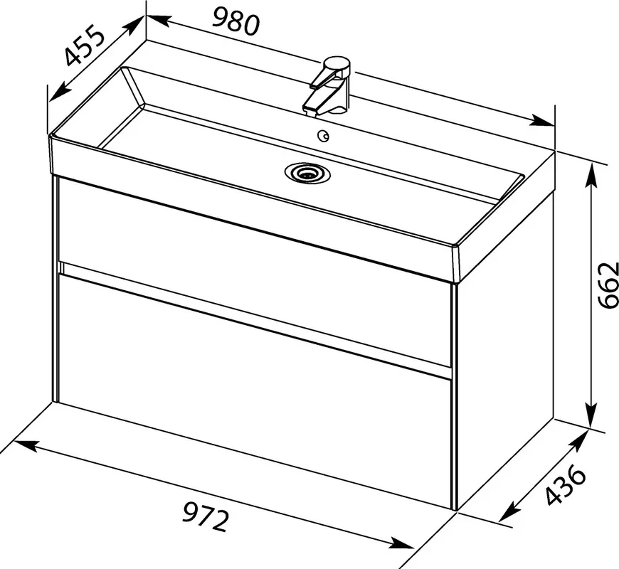 Тумба с раковиной Aquanet Бруклин 100 белый