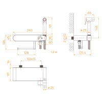 Смеситель с полочкой и держателем туалетной бумаги, с гигиеническим душем - RGW SP-222, хром