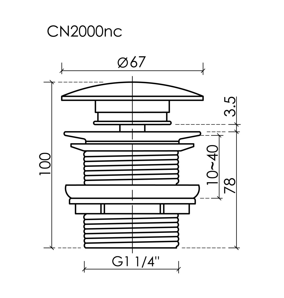 Донный клапан не нажимной CN2000nc