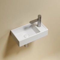 Умывальник подвесной прямоугольный (чаша слева, отверстие под смеситель справа) цвет белый матовый Element 407x217x100