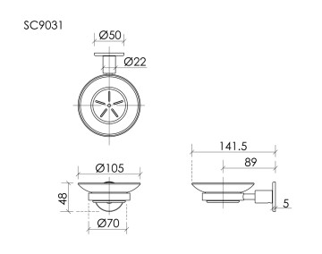 Мыльница SANCOS Base хром, арт. SC9031CH