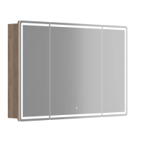 Зеркальный шкаф для ванной комнаты SANCOS Mirror 1190x150х740 мм, с LED подсветкой, цвет дуб галифакс натуральный, арт. MI120EG