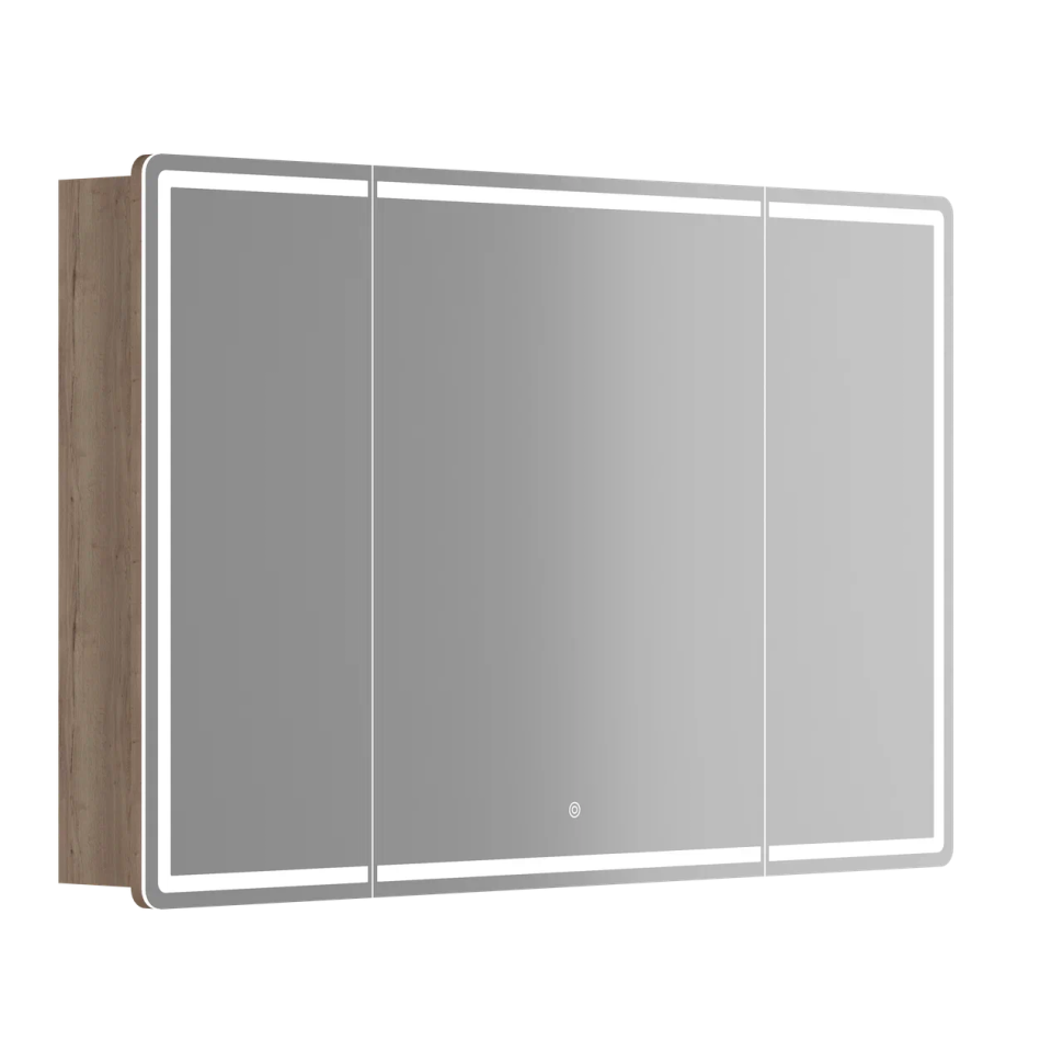 Зеркальный шкаф для ванной комнаты SANCOS Mirror 1190x150х740 мм, с LED подсветкой, цвет дуб галифакс натуральный, арт. MI120EG