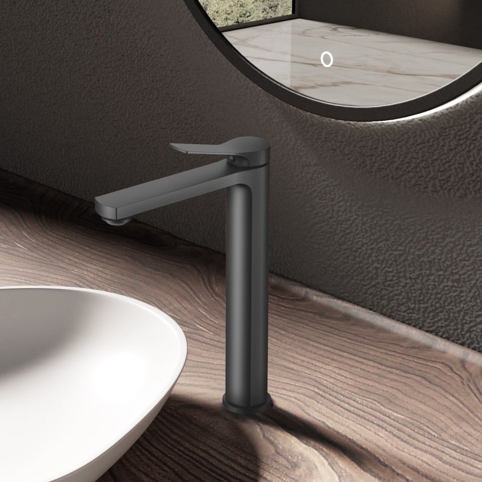 Смеситель для раковины Arco VBF-4AR02GM, вороненая сталь