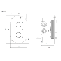 AQM8806GM Siena Встраиваемый термостат на 3 потр. в комплекте с внутр. частью, металл