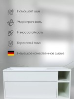 Раковина для ванной кварцевая Uperwood Lotus Quartz 100х50х13 см, серая матовая, бетон