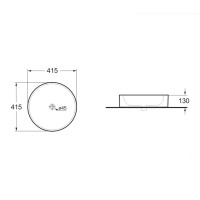 Раковина керамическая Vincea VBS-104MB, 415*415*130, накладная, цвет матовый черный
