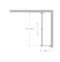 Душевая перегородка CEZARES LIBERTA-L-1-25-GR-NERO