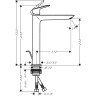 Смеситель для раковины Hansgrohe Logis 240 Fine, со сливным гарнитуром 71257000, хром