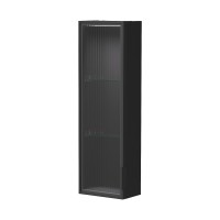 AQM9005MB "S5" Шкаф со стеклом узкий универсальный 250х148х800 мм., дуб черный