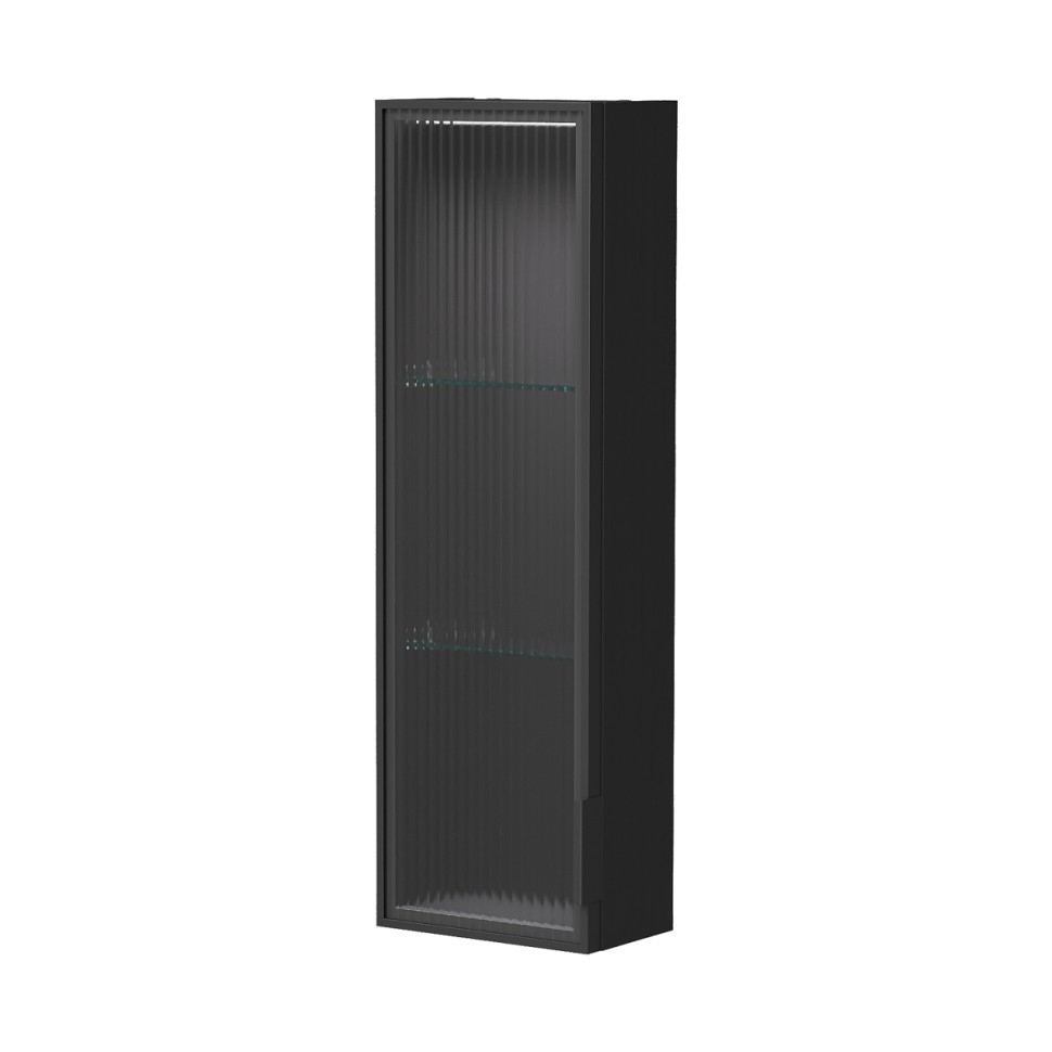 AQM9005MB "S5" Шкаф со стеклом узкий универсальный 250х148х800 мм., дуб черный