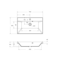 Раковина из литьевого мрамора BelBagno BB700/450-LV-MR-AST