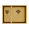 Мойка нерж. сталь GERBERG 59/2S UNI, PM225944-BGR, брашированное золото, правая, PVD, 590х440мм, Paulmark