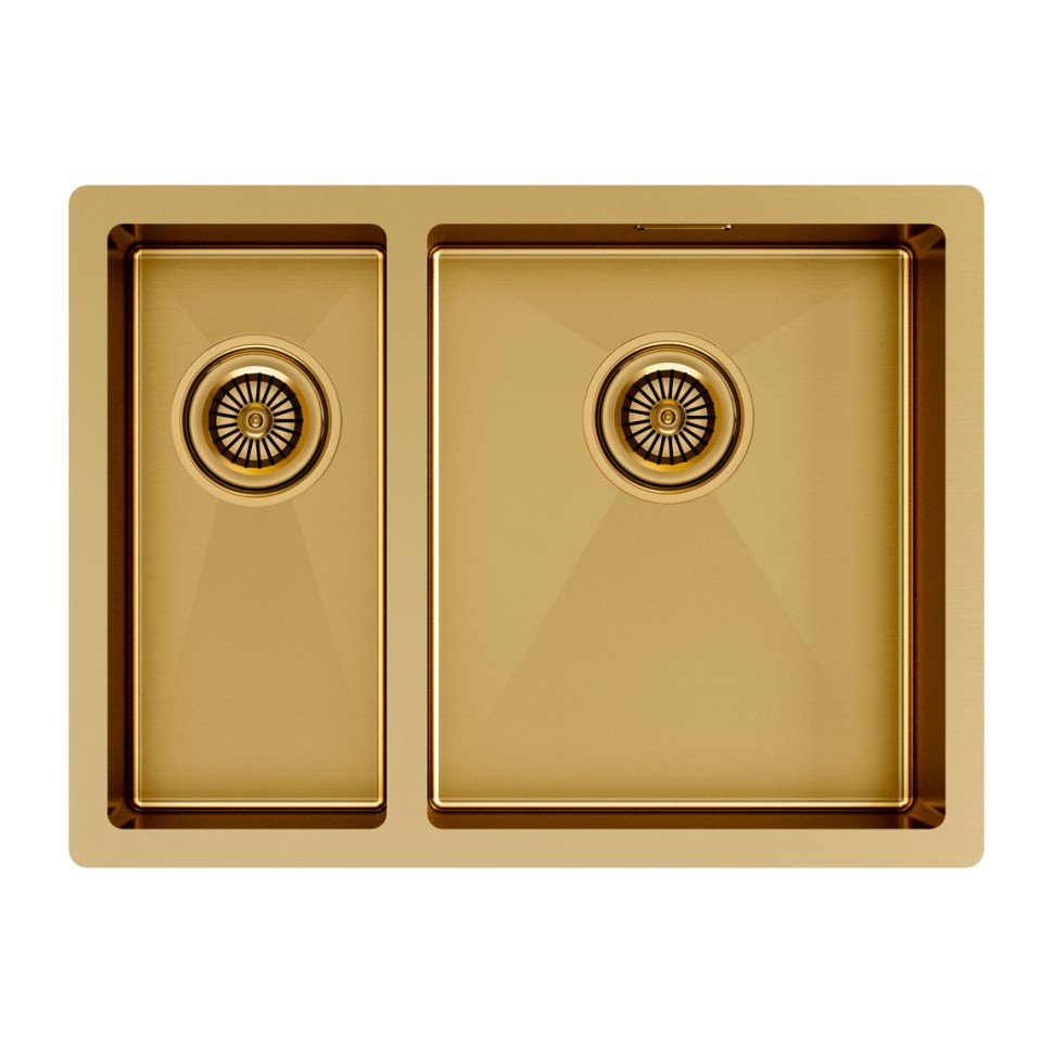 Мойка нерж. сталь GERBERG 59/2S UNI, PM225944-BGR, брашированное золото, правая, PVD, 590х440мм, Paulmark