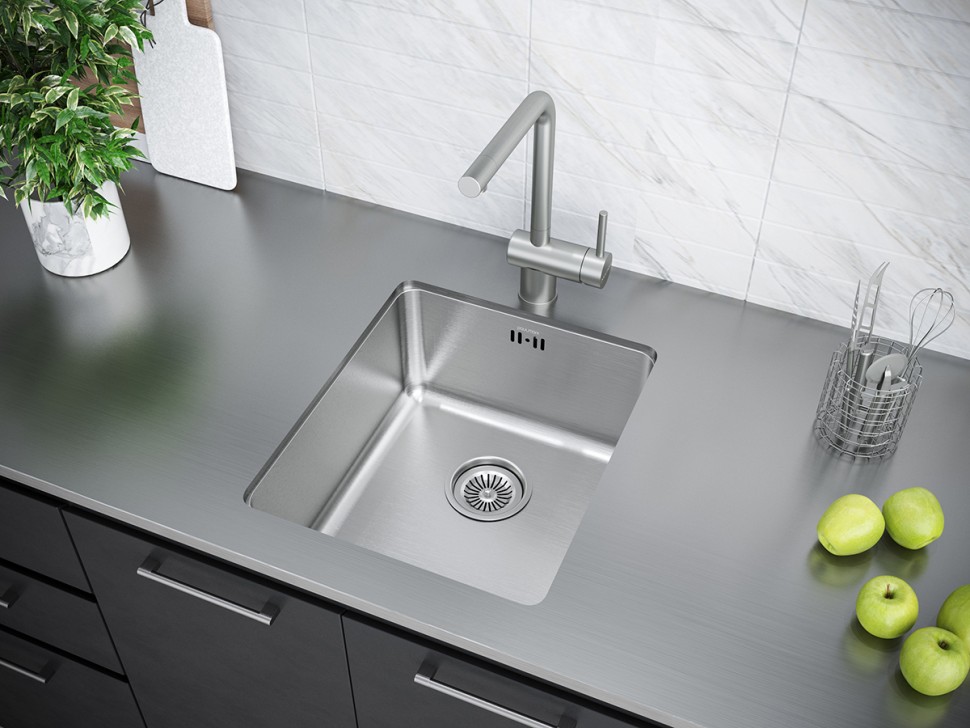 Мойка нерж. сталь VISTA 38, PM904438-BS, брашированная нерж.сталь, 380х440мм, Paulmark