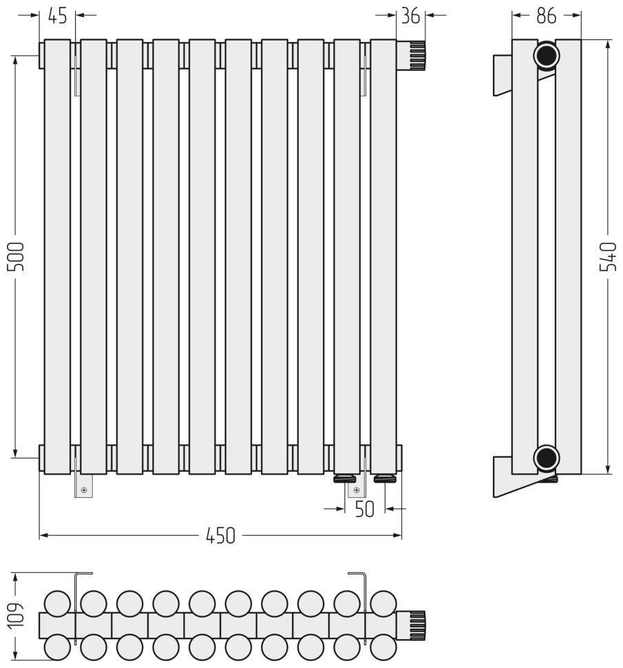 Эстет-11 EU50 500х450 10 секций