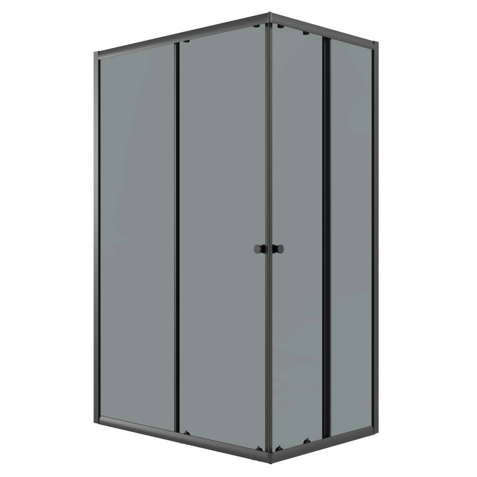 Душевое ограждение Niagara Eco NG-1118-14QT (110х80х190) прямоугольник,раздвижное,черный,стекло тонированное,1 место
