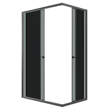 Душевое ограждение Niagara Eco NG-1118-14QT (110х80х190) прямоугольник,раздвижное,черный,стекло тонированное,1 место
