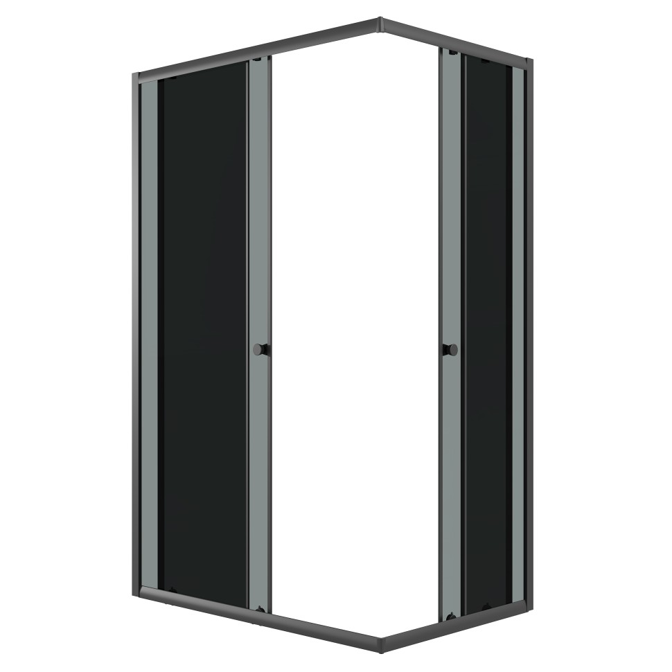 Душевое ограждение Niagara Eco NG-1118-14QT (110х80х190) прямоугольник,раздвижное,черный,стекло тонированное,1 место