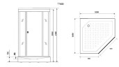 Душевая кабина Niagara Luxe NG-7702DW (100x100х210) низкий поддон(15см),дверь распашная,стенки серебро,3 места