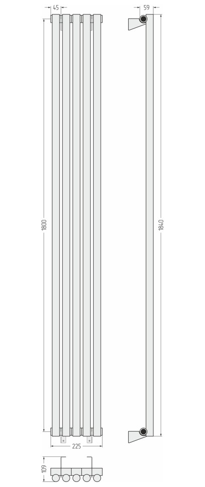 Эстет-1 1800х225 5 секций