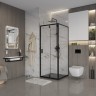 Душевое ограждение Niagara Nova NG-83-8AB-A80B (80х80х195) квадрат,черный,дверь распашная,стекло прозрачное,2 места