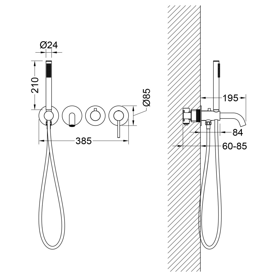 Смеситель встроенный для ванны с душем Timo Saona 2314/20YSM золото шлифованное