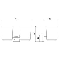 Стакан для зубных щеток двойной Timo Selene 17034/17 золото матовое