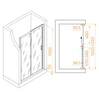 Душевая дверь RGW PA-016 (Матовое-Сатинат, 1200)