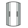 Душевое ограждение Grossman Cosmo 301.K33.02.8080.21.00 (80х80х195) четверть круга,раздвижная,черный матовый,стекло прозрачное, 1 место