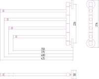 Держатель полотенец ВЕЕР-4 поворотный / L 425 (Золото)