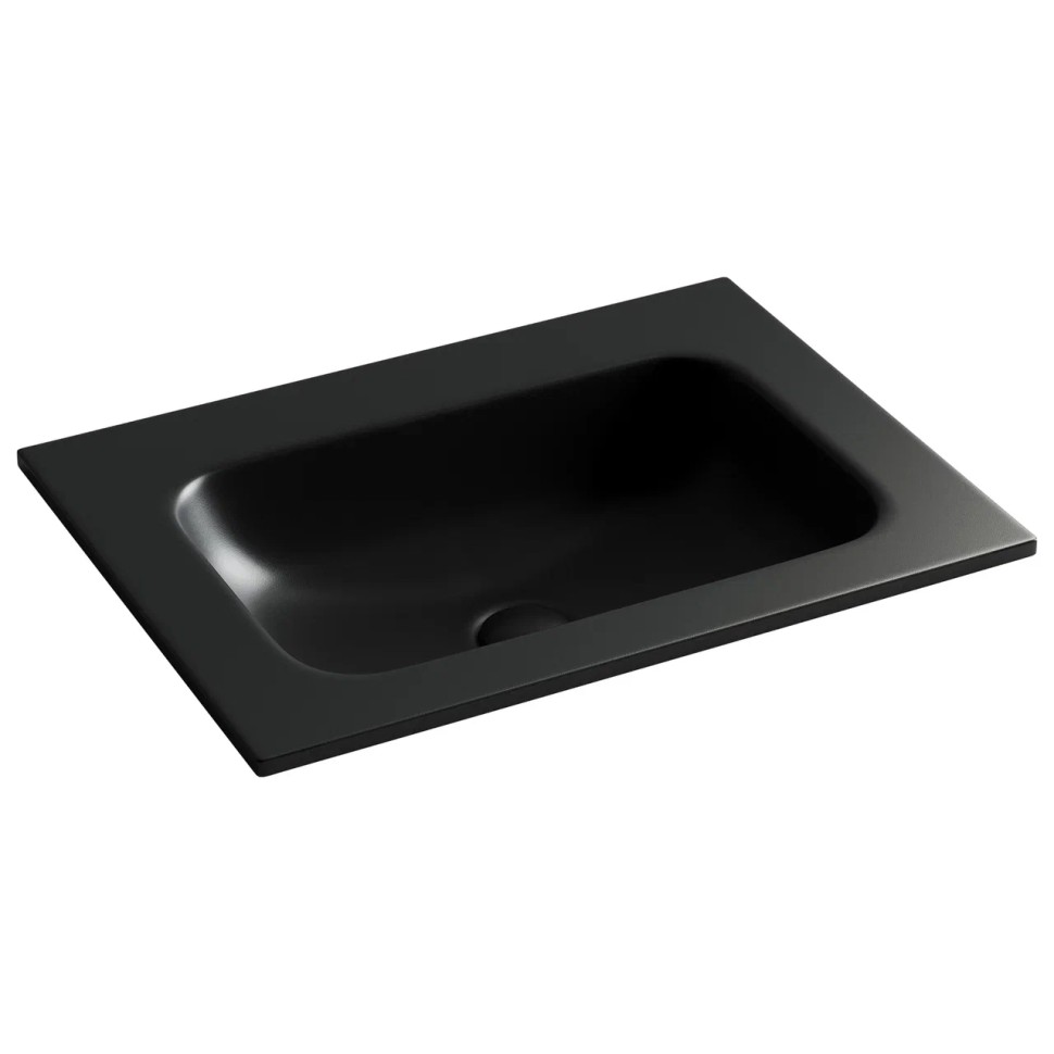 Раковина накладная мебельная Grace прямоугольная, без отверстия под смеситель, 610x457x137мм, цвет черный матовый, арт. CN7011MBwx