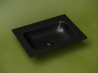 Раковина накладная мебельная Grace прямоугольная, без отверстия под смеситель, 610x457x137мм, цвет черный матовый, арт. CN7011MBwx