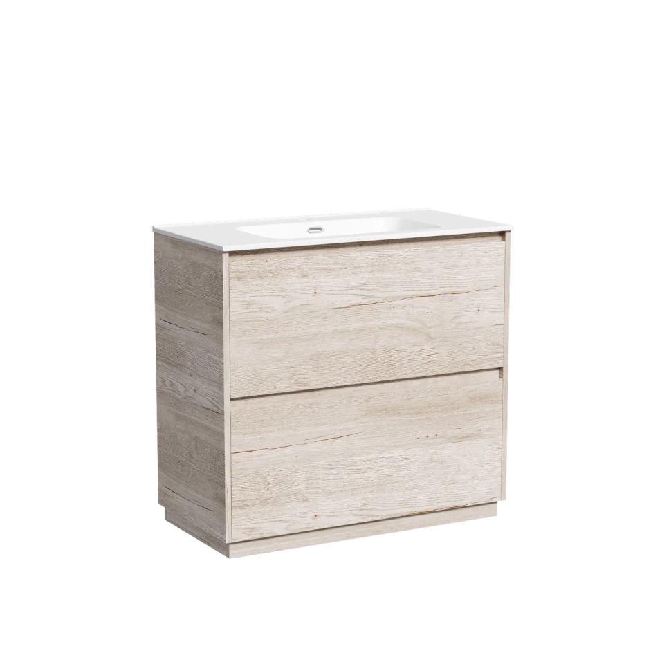 Тумба под раковину SANCOS Libra Floor напольная, 890х450х840, c двумя ящиками оснащенными доводчиками, дуб галифакс натуральный, арт. LB90FEG