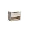 Тумба подвесная SANCOS Marmi 1.0 590х445х520 c одним ящиком оснащенным доводчиками скрытого монтажа и открытой нишей, дуб галифакс натуральный, арт. MR1.060EG