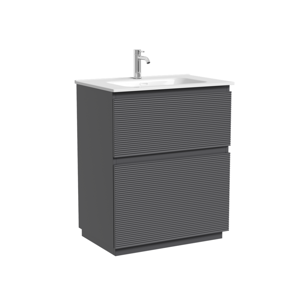 Тумба напольная SANCOS Folk Floor, 690х445х850, c двумя ящиками оснащенными доводчиками, Grey soft, арт.FL70FGS