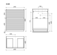 Тумба напольная SANCOS Folk Floor, 690х445х850, c двумя ящиками оснащенными доводчиками, Grey soft, арт.FL70FGS