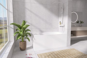 Боковой экран из искусственного камня ABBER Stein AS075S белый