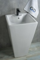 Раковина Gid Nb145 81103 накладная белая 46.5x46.5x81