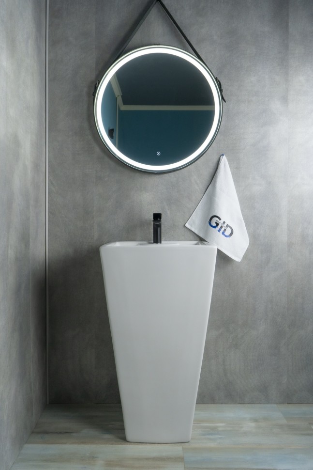 Раковина Gid Nb145 81103 накладная белая 46.5x46.5x81