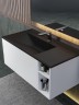 Раковина для ванной кварцевая Uperwood Lotus Quartz 100х50х13 см, черная матовая, космос
