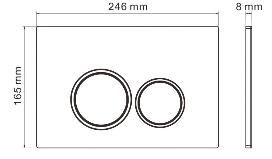 Кнопка смыва IBERICA BLANCA ESTI-O ABS-пластик, хром глянцевый (IB.B082.003.002)