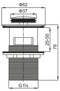 Донный клапан BelBagno BB-PCU-06-CRM