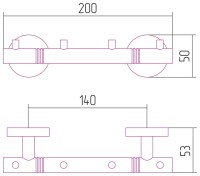 Вешалка настенная Каньон - 4 крючка / L 200 (Золото)