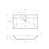 Раковина из литьевого мрамора BelBagno BB800/450-LV-MR-AST