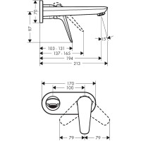 Смеситель для раковины Hansgrohe Novus 195 71127000 хром (внешняя часть)