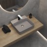 Раковина BERGES Ego SL накладная, 45x45 см, матовый серый, с отверстием под смеситель