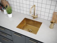 Мойка нерж. сталь VISTA 44, PM304444-BG, брашированное золото, 440х440мм, Paulmark